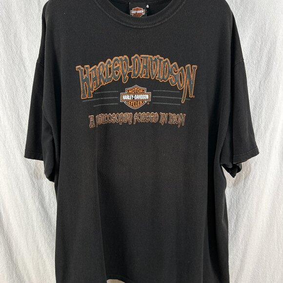 Vintage Y2K Harley-Davidson medieval Freedom Canada Faded T-Shirt Adult XXL 2XL - Picture 1 of 7